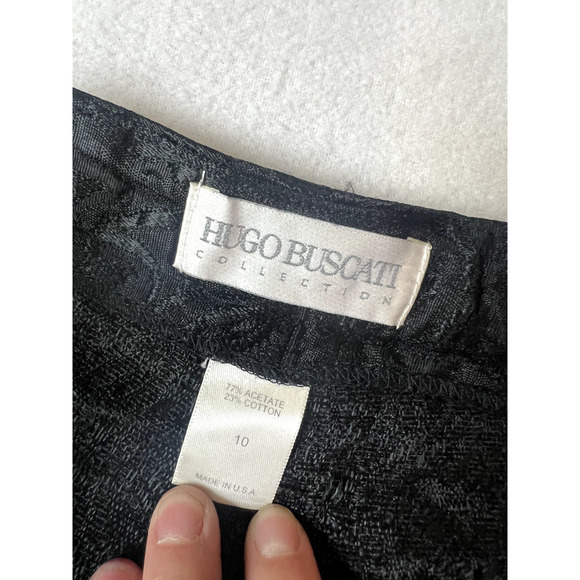 Hugo Buscati Collection Pant 10 Vintage Black Embossed straight Leg Goth Grunge - Picture 8 of 16
